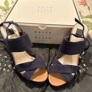 WHBM chambray heels size 8 EUC